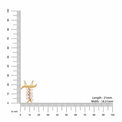 Pearl Gold-plated Dazzling 'T' Alphabet 925 Sterling Silver Pendant For Women