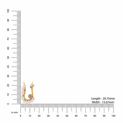 Pearl Gold-plated Charming 'U' Alphabet 925 Sterling Silver Pendant For Women