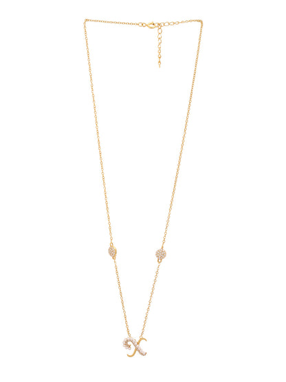Pearl Gold-plated Charming 'X' Alphabet 925 Sterling Silver Pendant For Women
