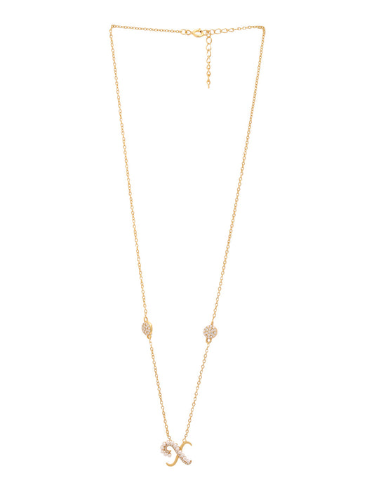 Pearl Gold-plated Charming 'X' Alphabet 925 Sterling Silver Pendant For Women