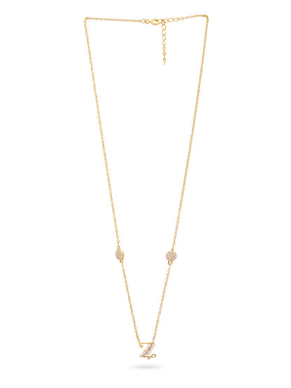 Pearl Gold-plated Shimmering 'Z' Alphabet 925 Sterling Silver Pendant For Women