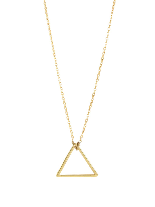 24K Gold Plating Geometric Triangles Elysian 925 Sterling Silver Pendant For Women