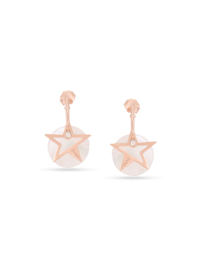 Syra 24k Gold Star Mother of Pearl Hoop Earrings For Women