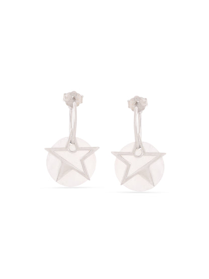 Syra 24k Gold Star Mother of Pearl Hoop Earrings For Women