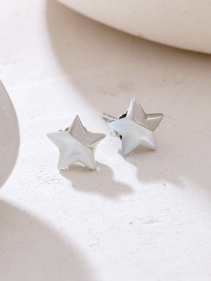 Syra 24k Gold Star-Shaped Mother of Pearl Stud Earrings For Women