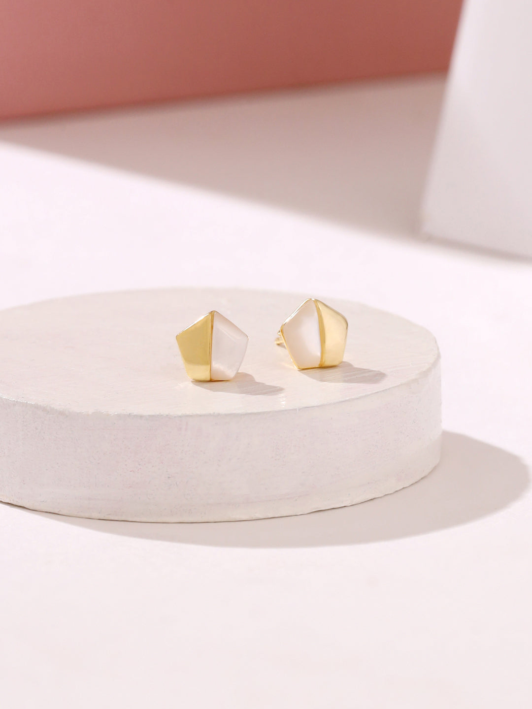 Gold Star Mother Of Pearl Earrings