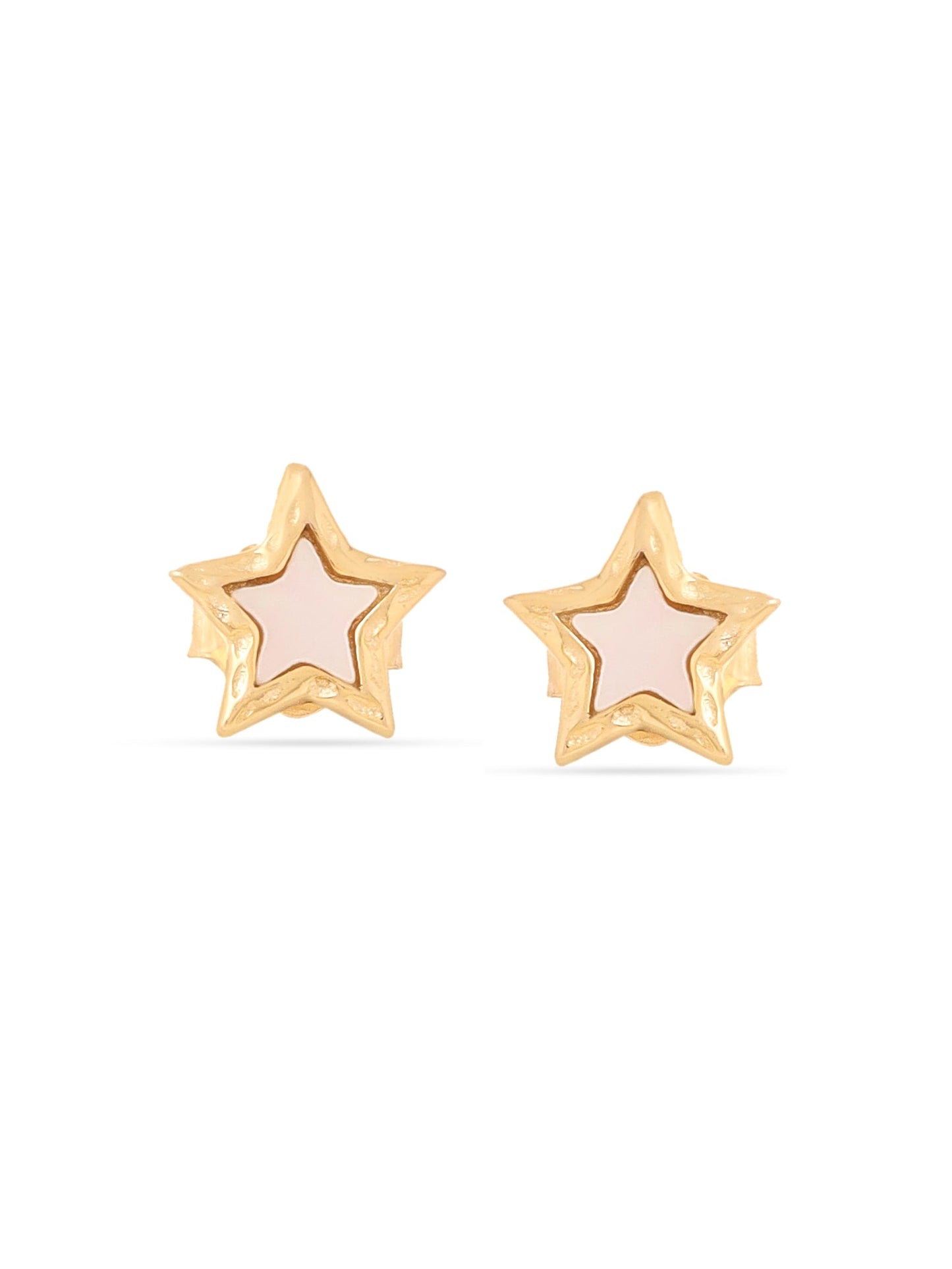 Syra 24k Gold Star-Shaped Mother of Pearl 925 Sterling Silver Stud Earrings For Women