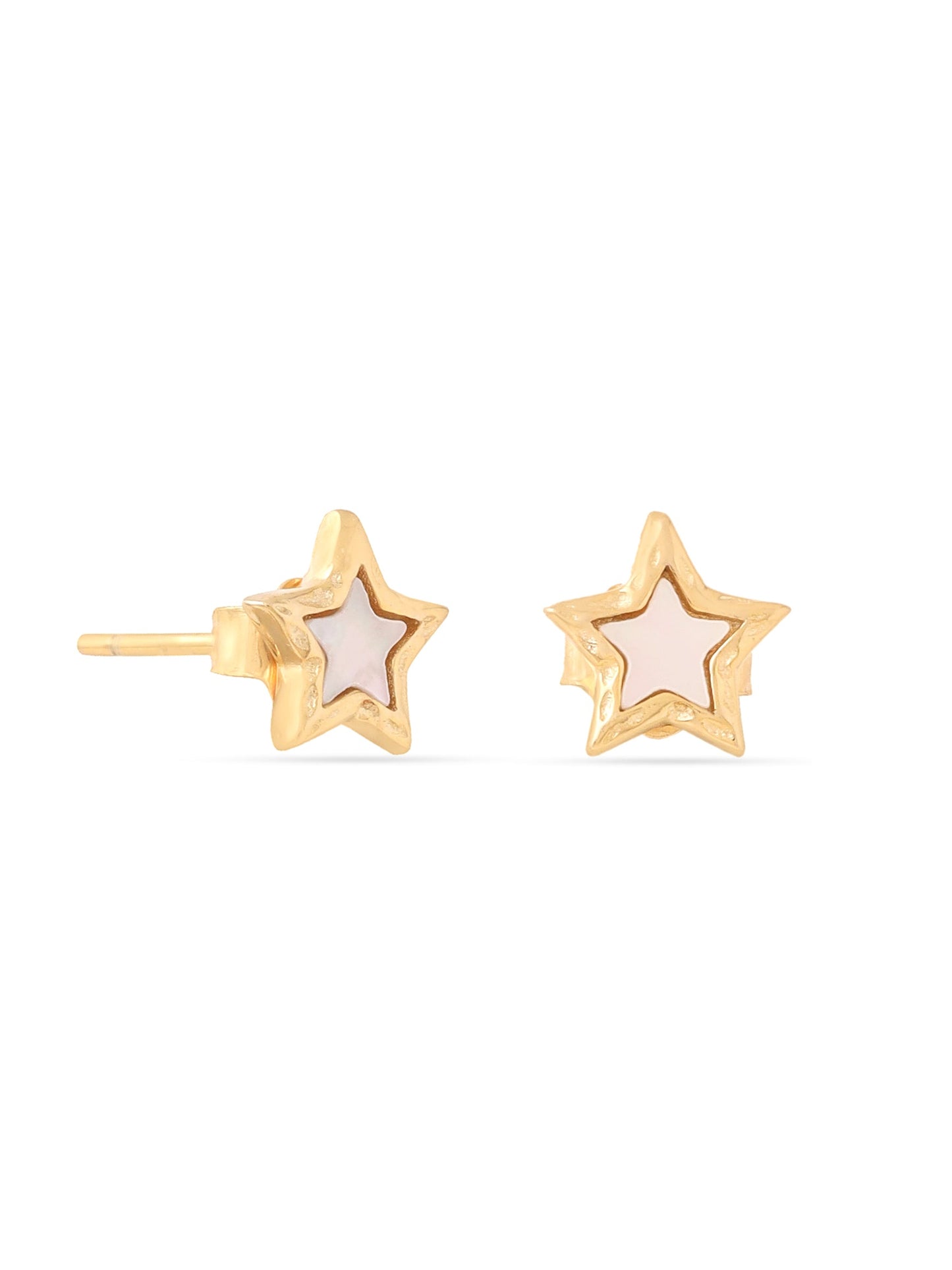 Syra 24k Gold Star-Shaped Mother of Pearl 925 Sterling Silver Stud Earrings For Women