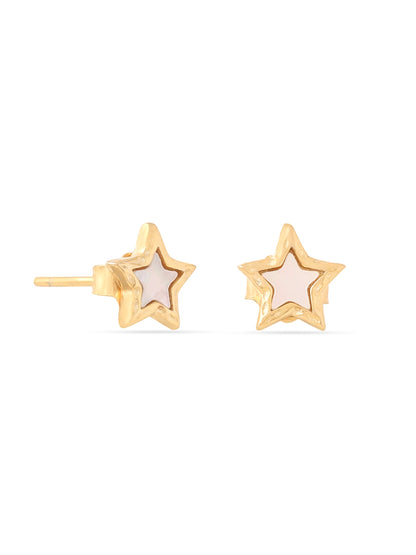 Syra 24k Gold Star-Shaped Mother of Pearl 925 Sterling Silver Stud Earrings For Women
