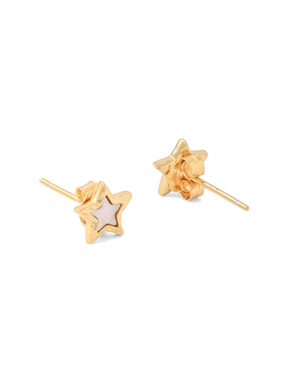 Syra 24k Gold Star-Shaped Mother of Pearl 925 Sterling Silver Stud Earrings For Women