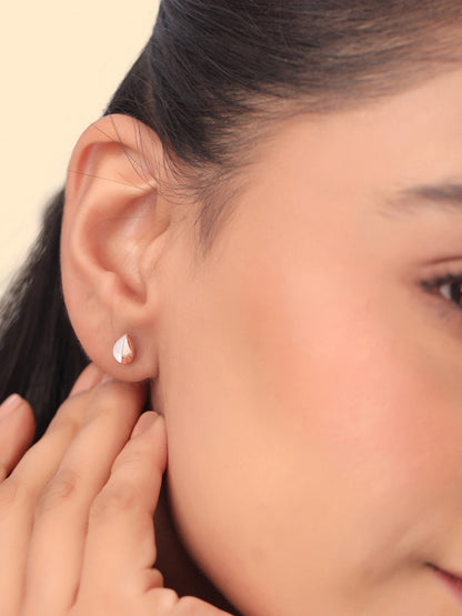 Mother of Pearl Rose Gold Pear-Shaped Syra 925 Sterling Silver Stud Earrings For Women