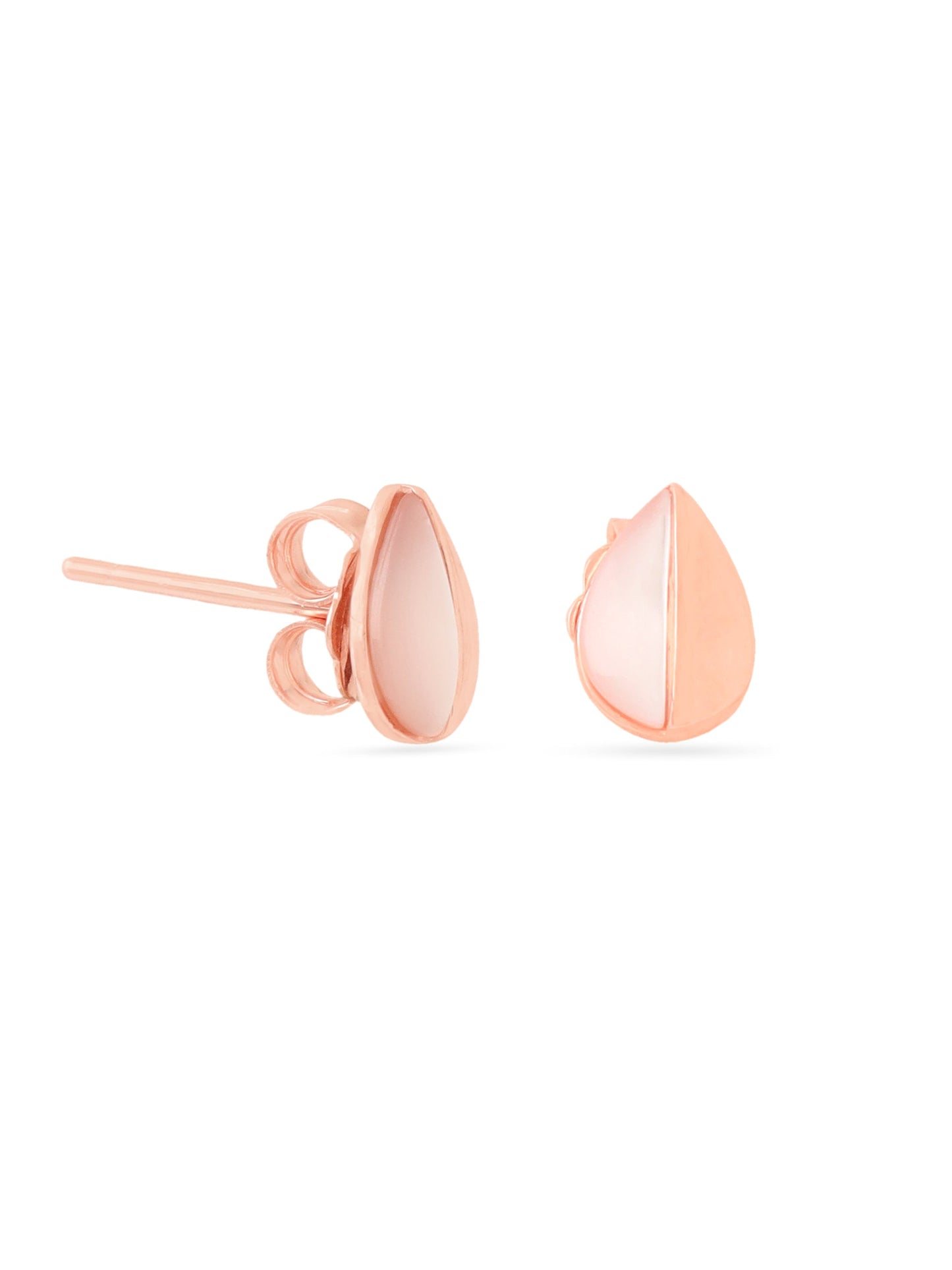 Mother of Pearl Rose Gold Pear-Shaped Syra 925 Sterling Silver Stud Earrings For Women