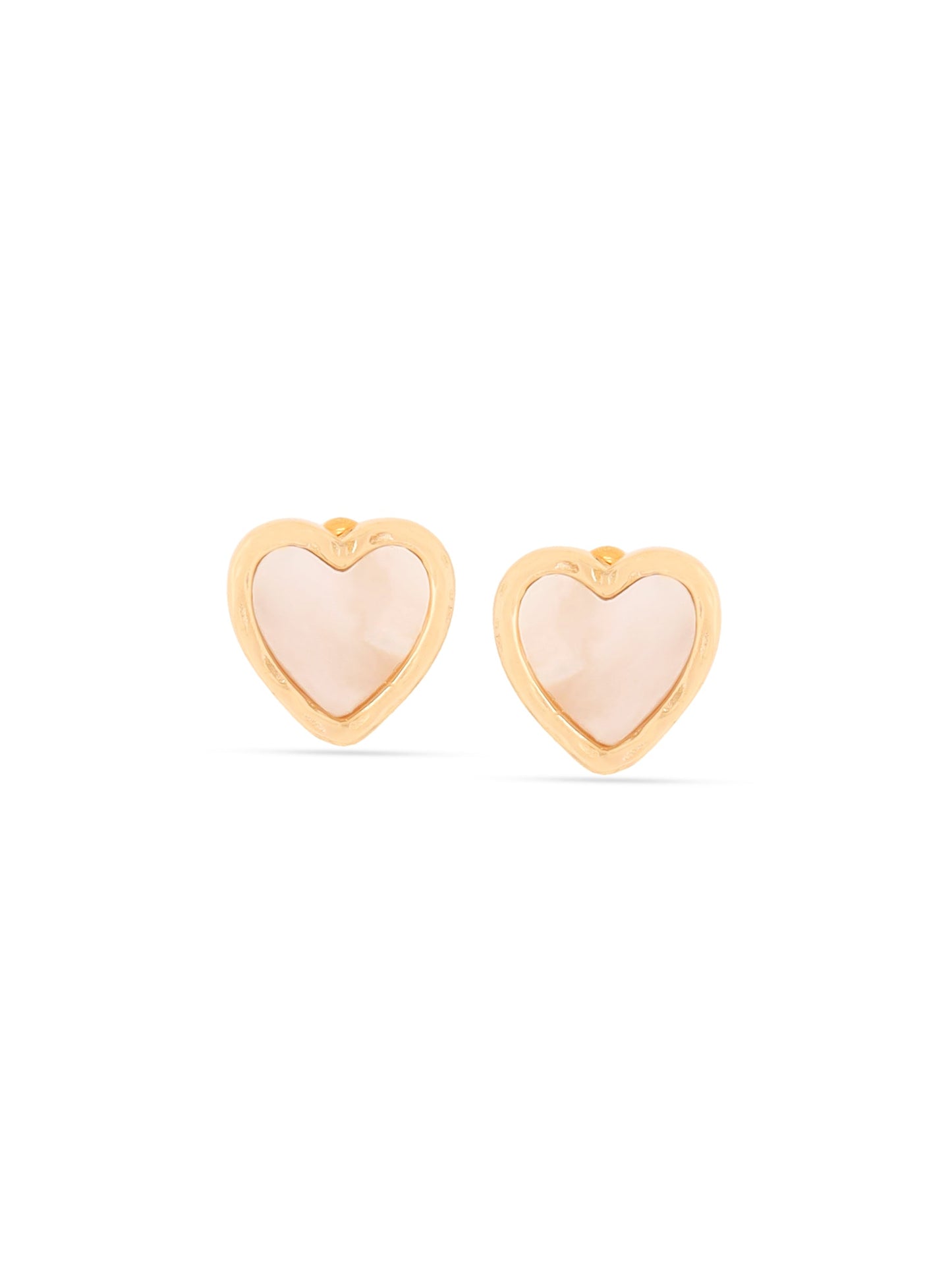 Syra 24k Gold Heart-Shaped Mother of Pearl 925 Sterling Silver Stud Earrings For Women