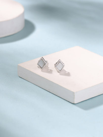 Diamond Shaped Mother Of Pearl Earrings