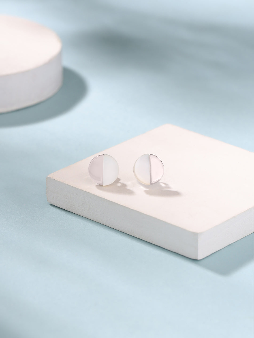 Half Circle Mother Of Pearl Earrings