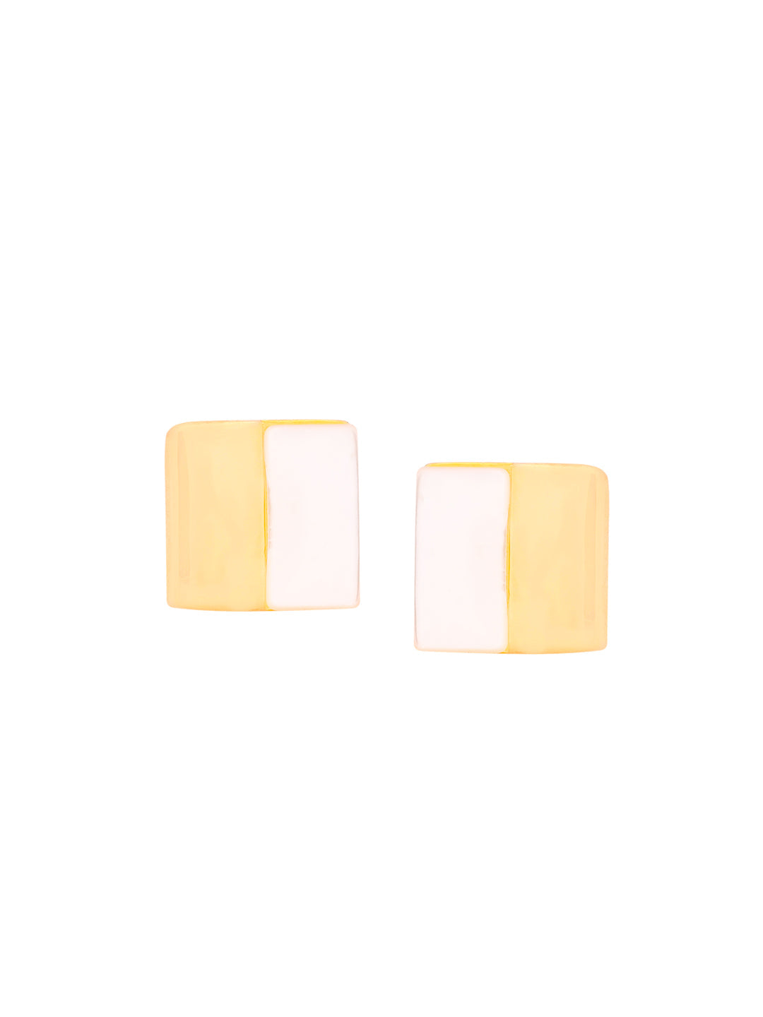 Half Square Mother Of Pearl Earrings