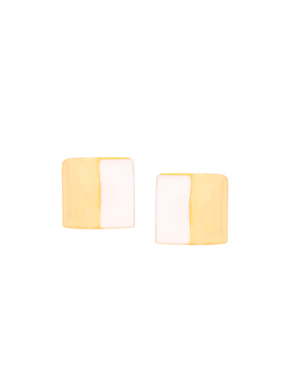 Half Square Mother Of Pearl Earrings